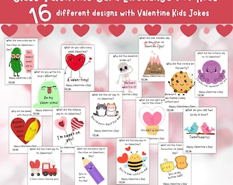Joke Valentine Cards for Kids: Classroom Exchange (Digital Download)