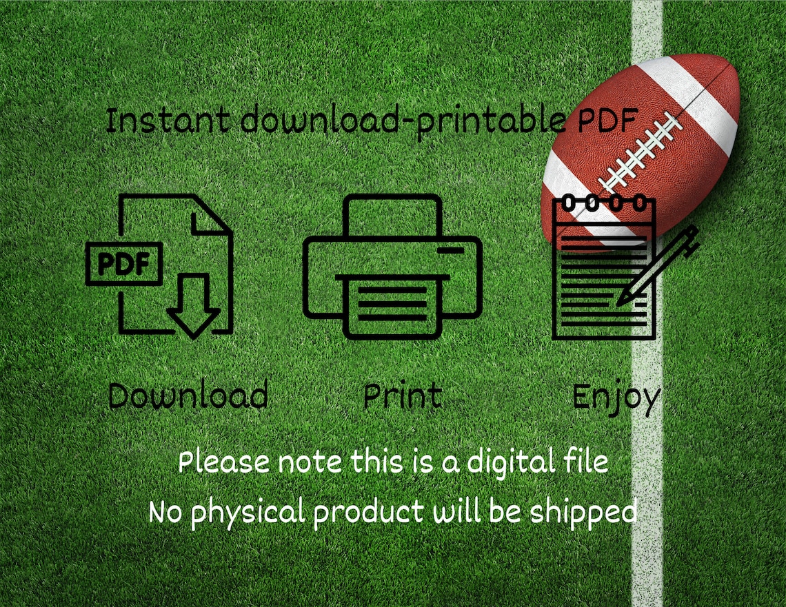 Football Squares Printable, Football Square Fundraiser, 100 Square ...