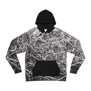 Fashion Hoodie Men Gift for Boyfriend - Black and White Lines Pattern Hoodie Gift for Women - Cotton Polyester Hoodie Gift for Girlfriend
