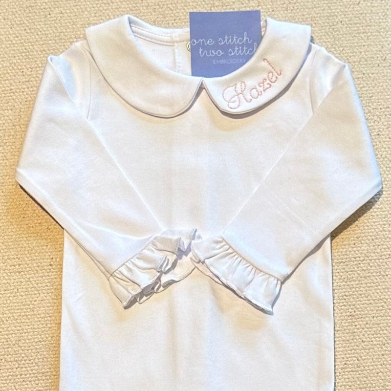 Peter Pan Collar Onesie- White main image 1