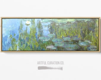 Claude Monet Water Lilies Painting Print on Canvas Panoramic Wall Art ...