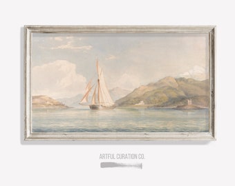 Frame Tv Art Seascape Painting for Samsung Tv Summer Coastal Watercolor Painting Frame Tv Download Ocean Art Nautical Painting Frame Tv