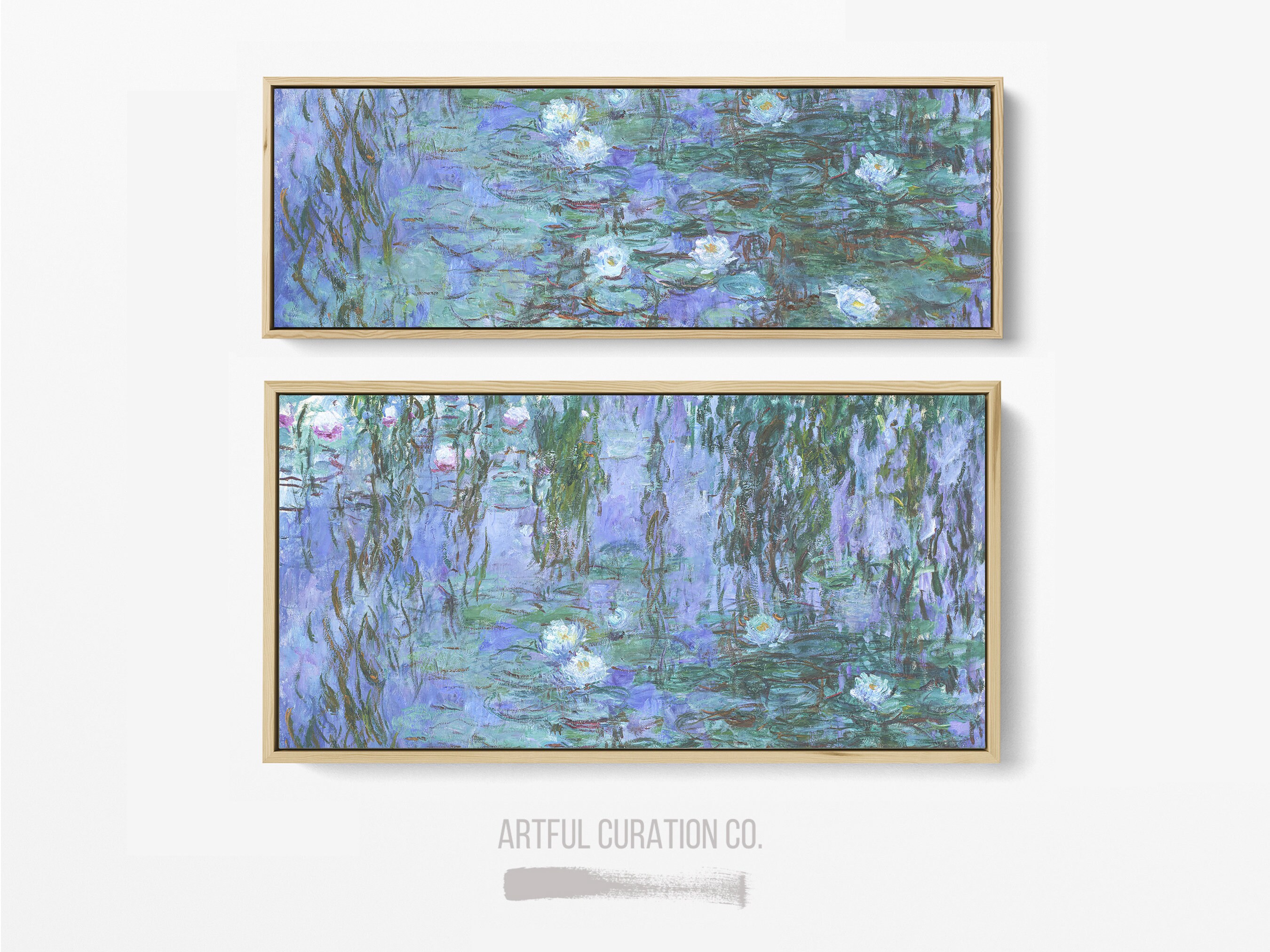 Claude Monet Water Lilies Painting Print on Canvas | Panoramic Wall Art ...