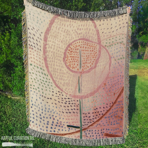 Klee Abstract Painting Jacquard Woven Tapestry Throw Wall Hanging | Fine Art Textile Jacquard Woven Blanket