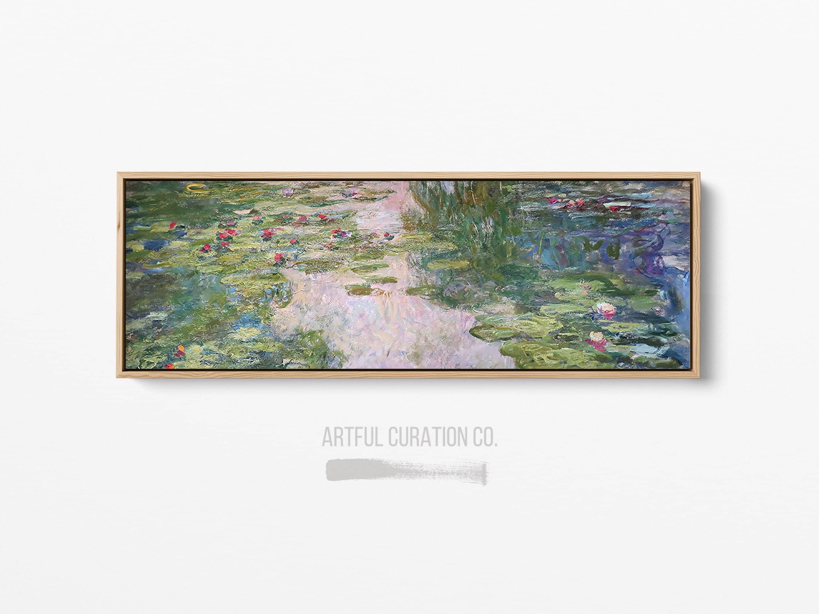 Claude Monet Water Lilies Painting Print on Canvas | Panoramic Wall Art ...