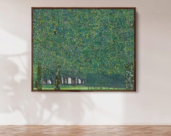 Klimt The Park Print on Canvas | Lush Green Forest Landscape | Impressionist Tree Wall Art