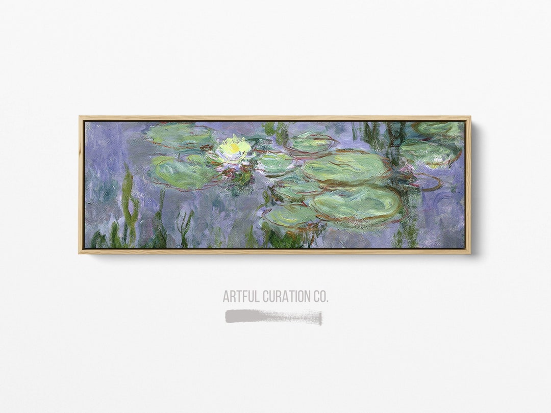 Claude Monet Water Lilies Print on Canvas Panoramic Wall Art Horizontal ...