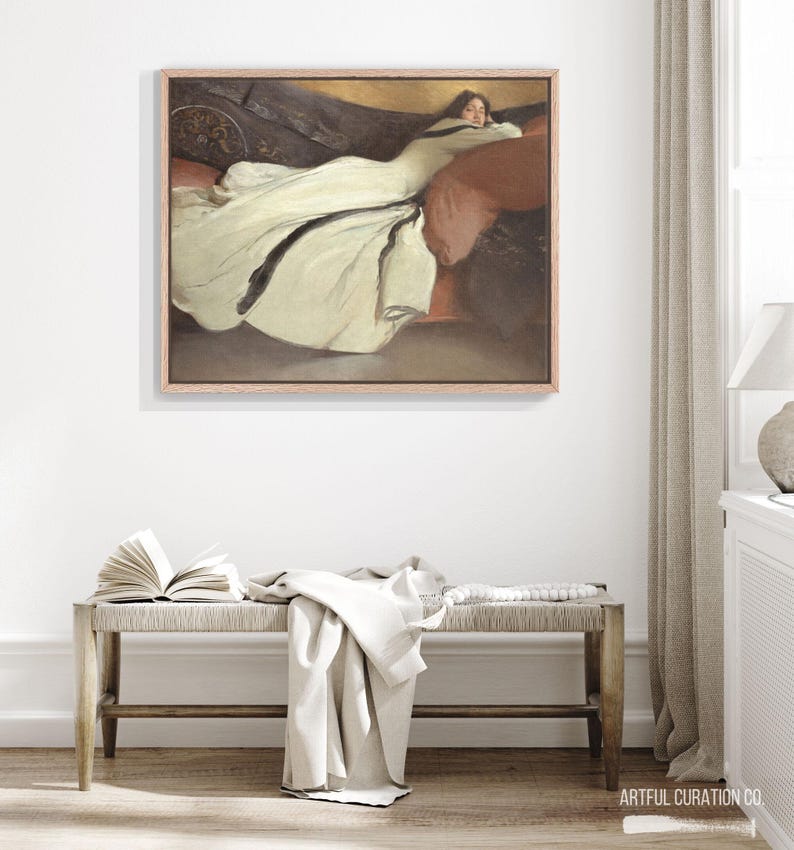 Victorian Lady in Repose Canvas Print Framed | Elegant Above Bed Wall ...