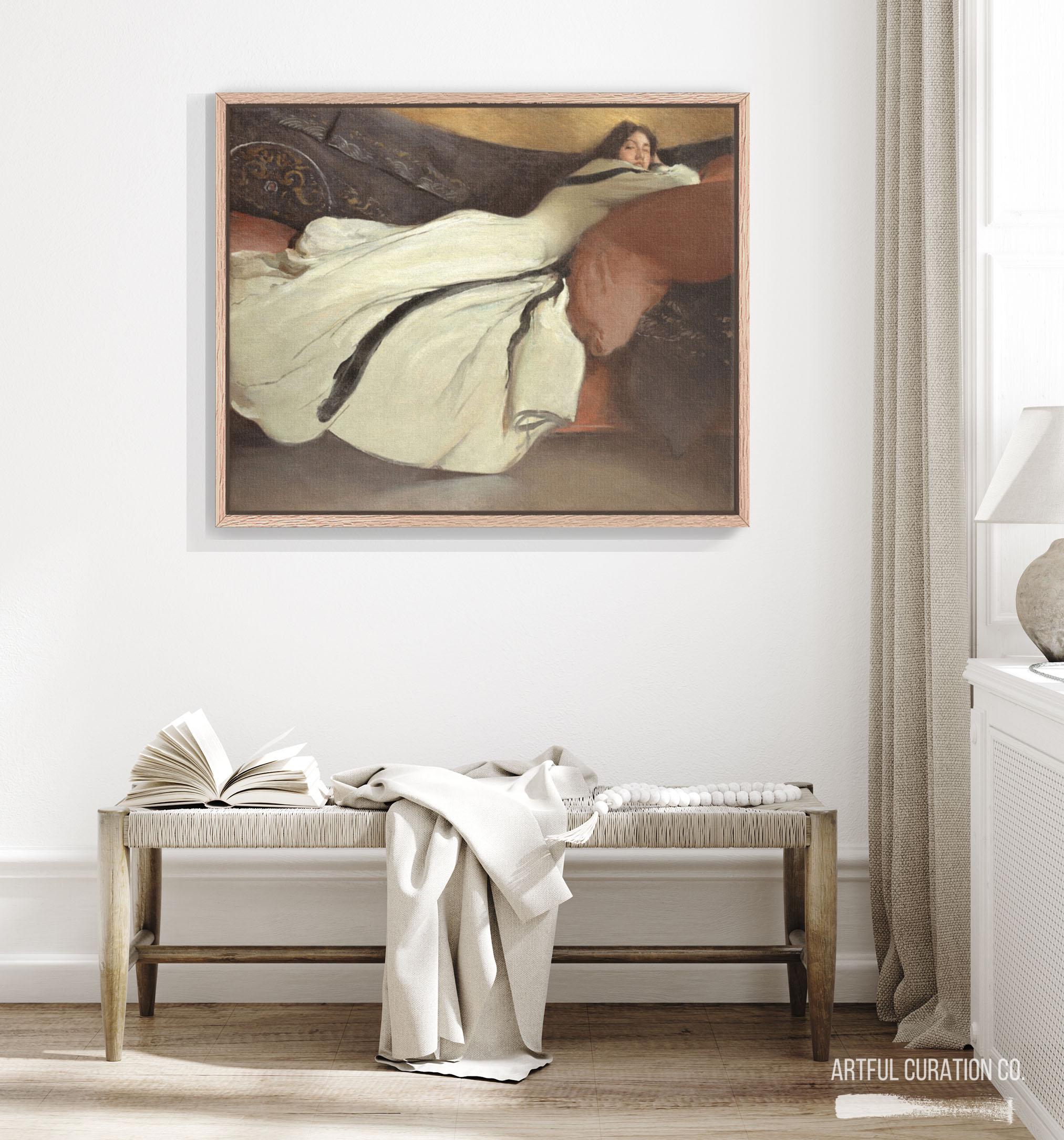 Victorian Lady in Repose Canvas Print Framed | Elegant Above Bed Wall ...
