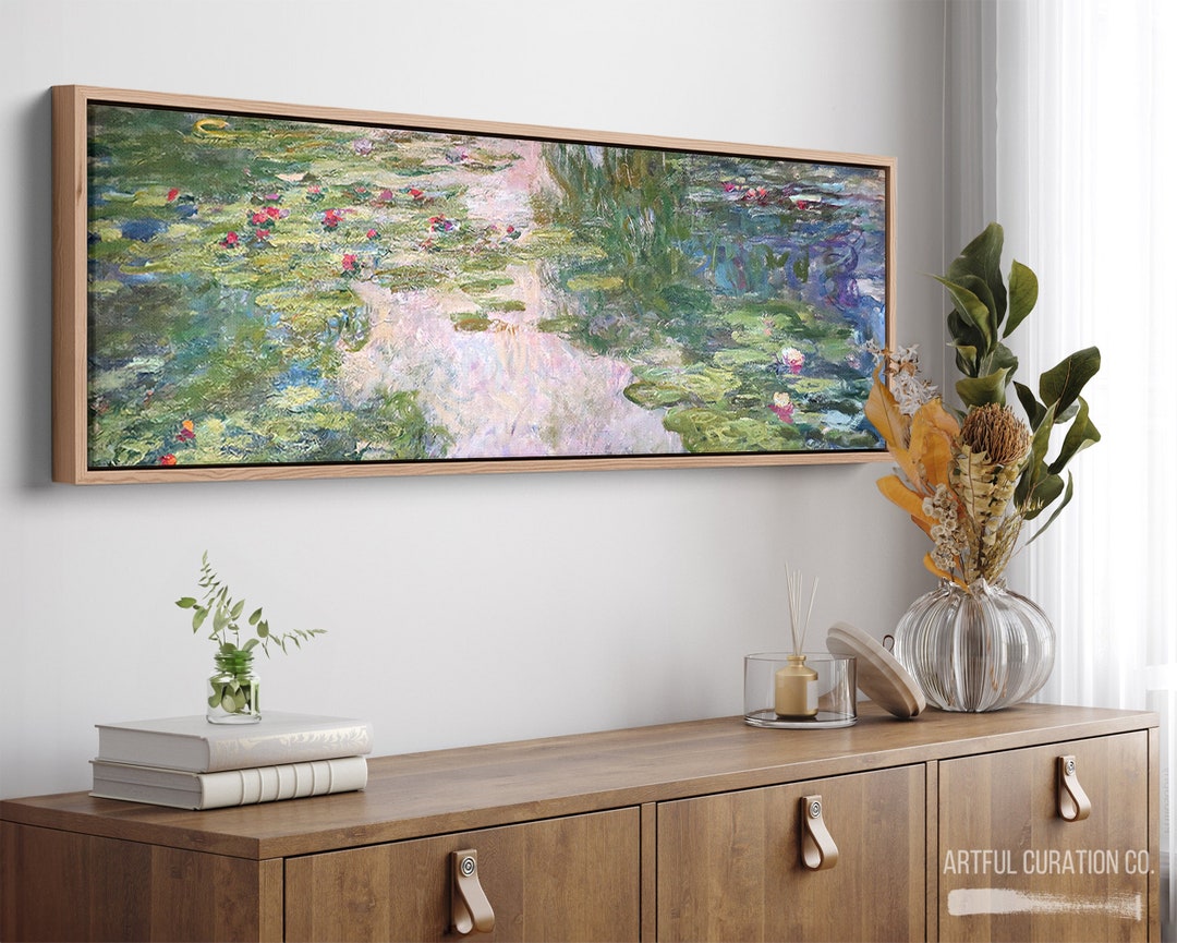 Claude Monet Water Lilies Painting Print on Canvas | Panoramic Wall Art ...