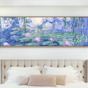 Claude Monet Water Lilies Print on Canvas | Extra-wide Panoramic Wall ...
