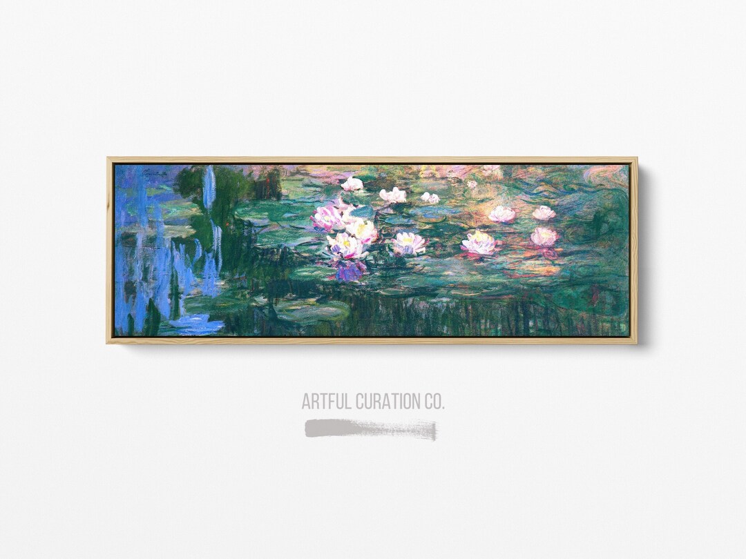 Claude Monet Water Lilies Painting Print on Canvas Panoramic Wall Art ...