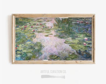 Frame Tv Art Monet Water Lilies Painting for Samsung Frame Tv | Instant Digital Download LG Tv Famous Artist Prints Claude Monet Wall Art