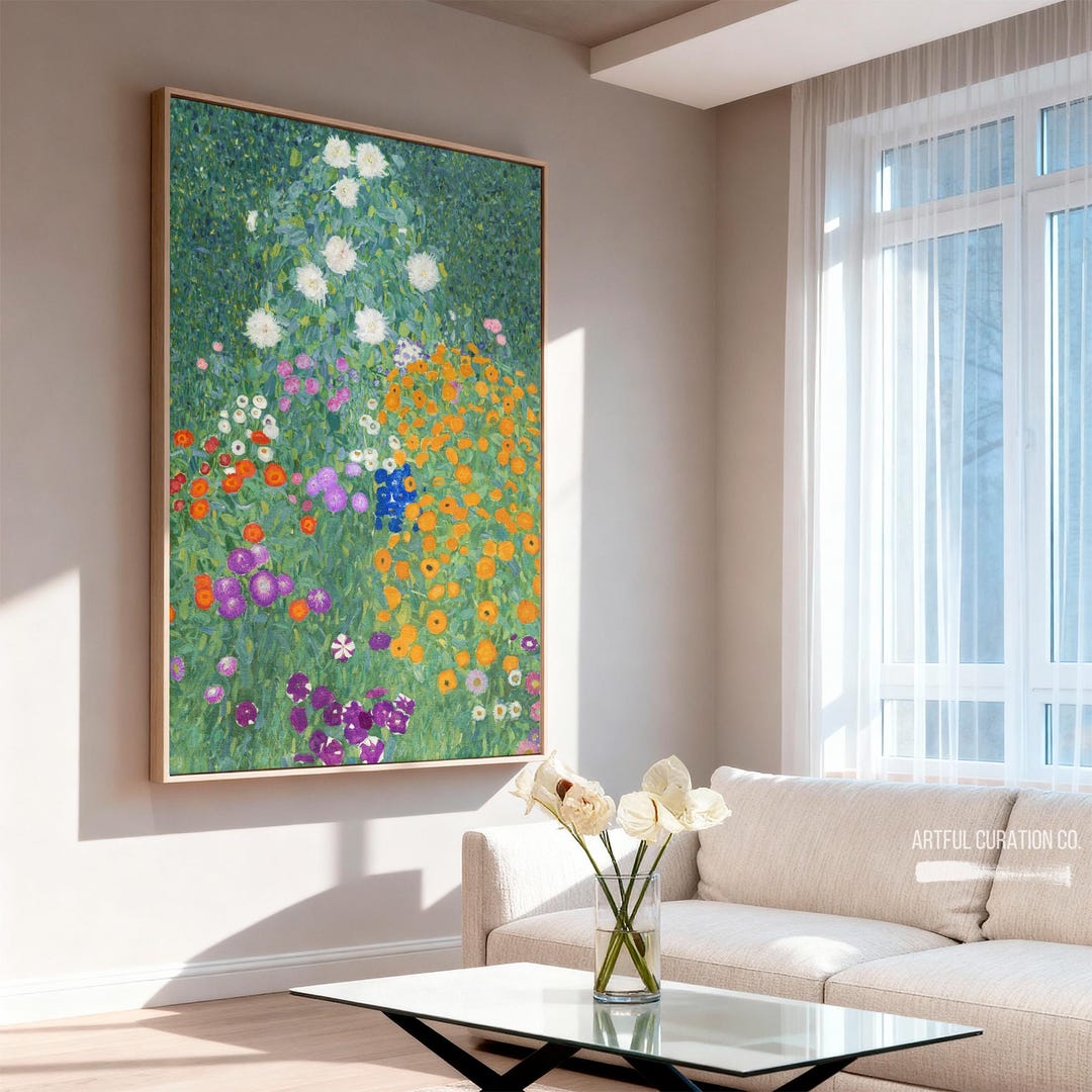Gustav Klimt Print Garden Painting Wall Art on Canvas Framed Unframed ...