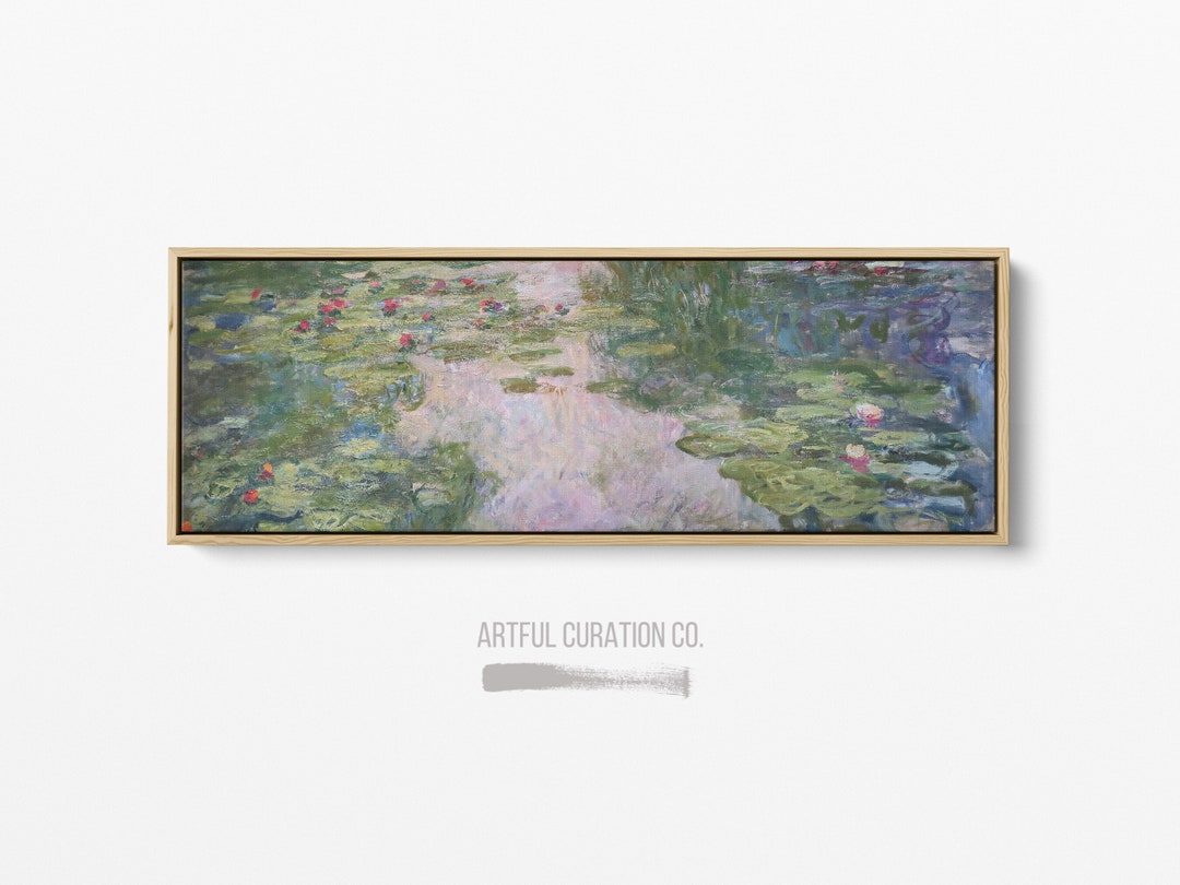 Claude Monet Water Lilies Painting Print on Canvas Panoramic Wall Art ...