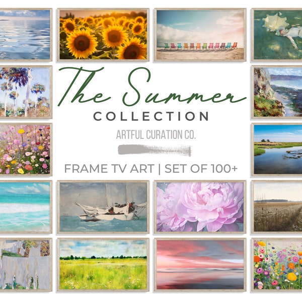 Frame Tv Art Summer Bundle pour téléviseur Samsung | Collection de peintures de paysages marins côtiers LG Tv | Ensemble d'art télévisuel de cadre de téléchargement instantané d'été