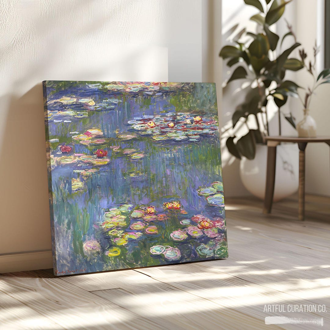 Claude Monet Print Water Lilies on Canvas | Large Wall Art Claude Monet