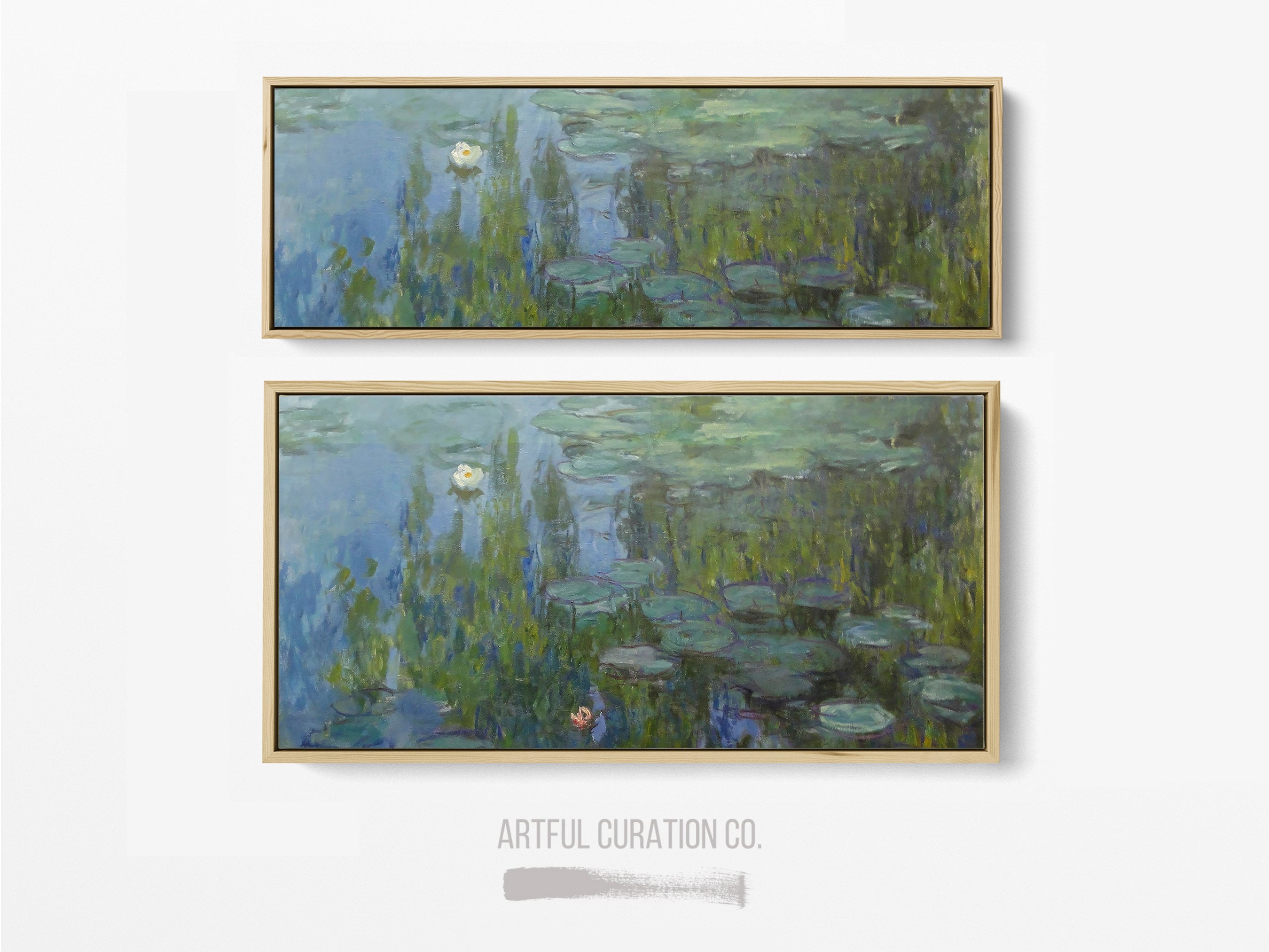 Claude Monet Water Lilies Painting Print on Canvas Panoramic Wall Art ...