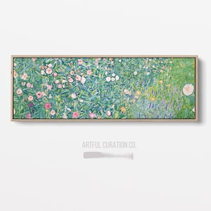 Gustav Klimt Panoramic Art Print Framed Unframed | Klimt Print Floral | Extra-Wide Floral Landscape Canvas Print