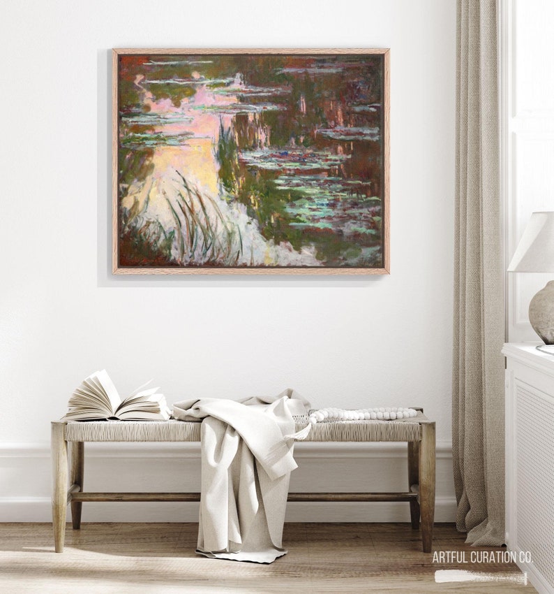 Print Water Lily Pond on Canvas Famous Artist Prints Large Wall