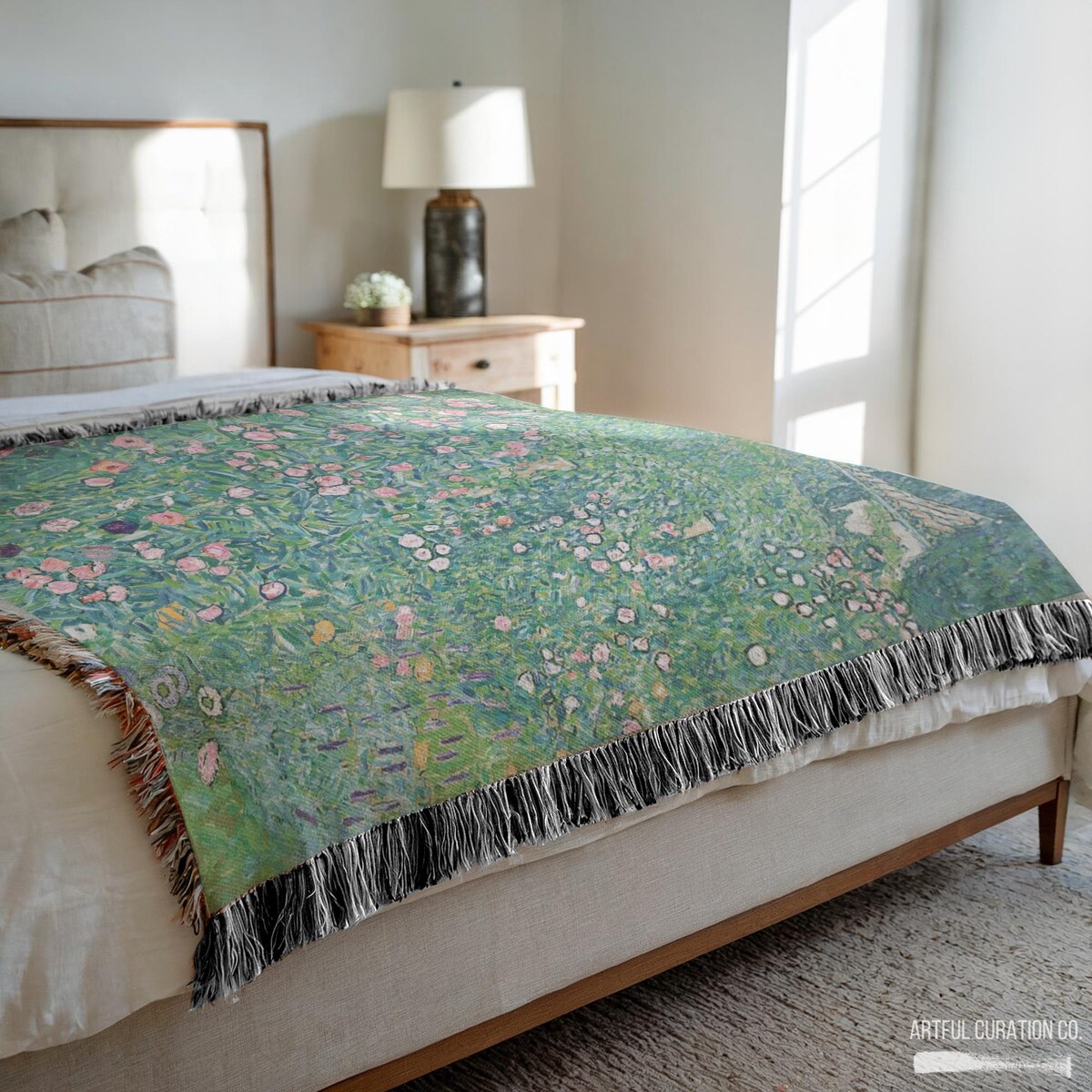 Gustav Klimt Italian Garden Jacquard Woven Throw Blanket | Floral Tapestry Blanket Garden Flower Gift | Cottagecore Decor Garden Art Gifts - Etsy