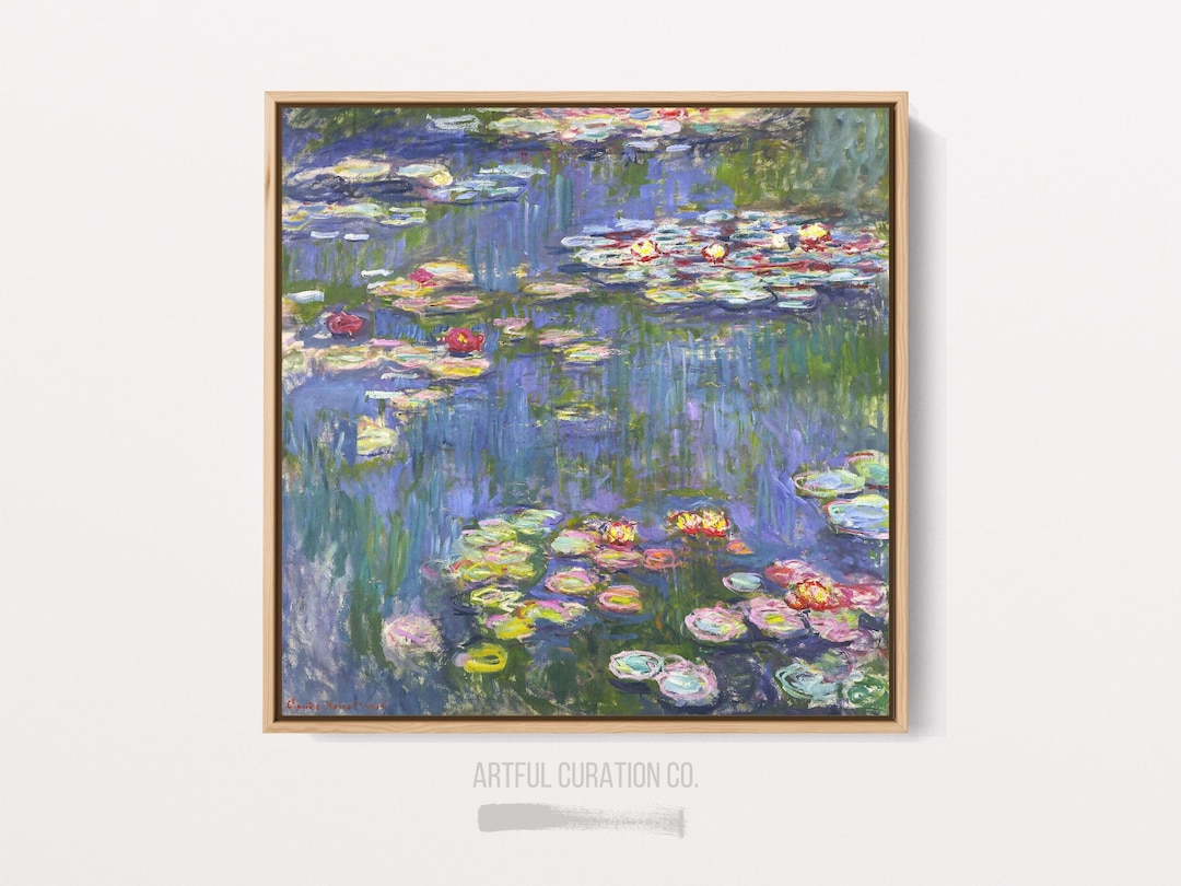 Claude Monet Print Water Lilies on Canvas Large Wall Art Claude Monet