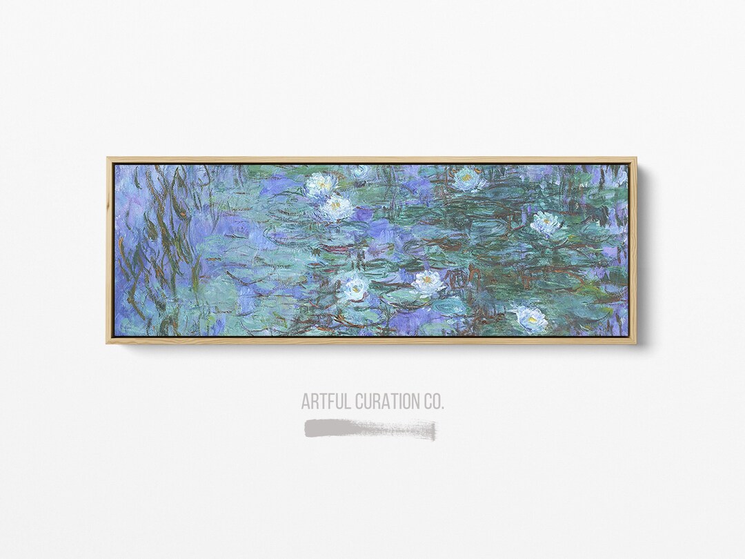 Claude Monet Water Lilies Painting Print on Canvas | Panoramic Wall Art ...