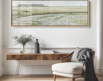 Wildflower Field Painting Fine Art Giclée Print | Panoramic Landscape Art | Extra-Wide Wildflower Landscape Canvas Print