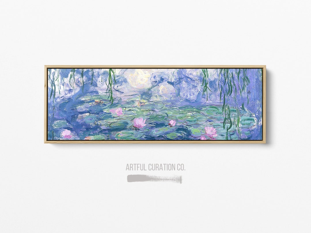 Claude Monet Water Lilies Print on Canvas Panoramic Wall Art Monet