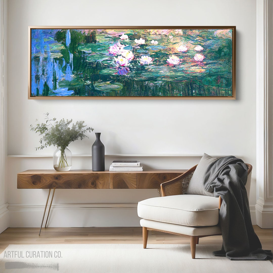Claude Monet Water Lilies Painting Print on Canvas Panoramic Wall Art ...
