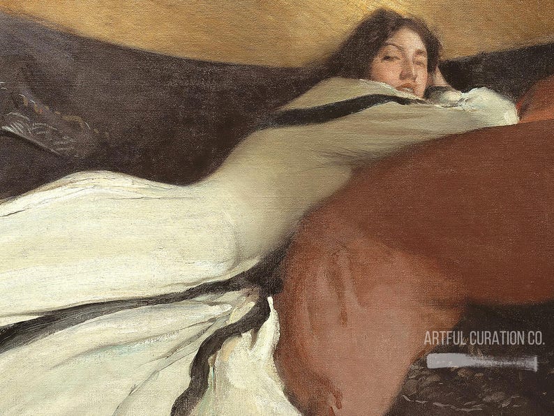 Victorian Lady in Repose Canvas Print Framed | Elegant Above Bed Wall ...