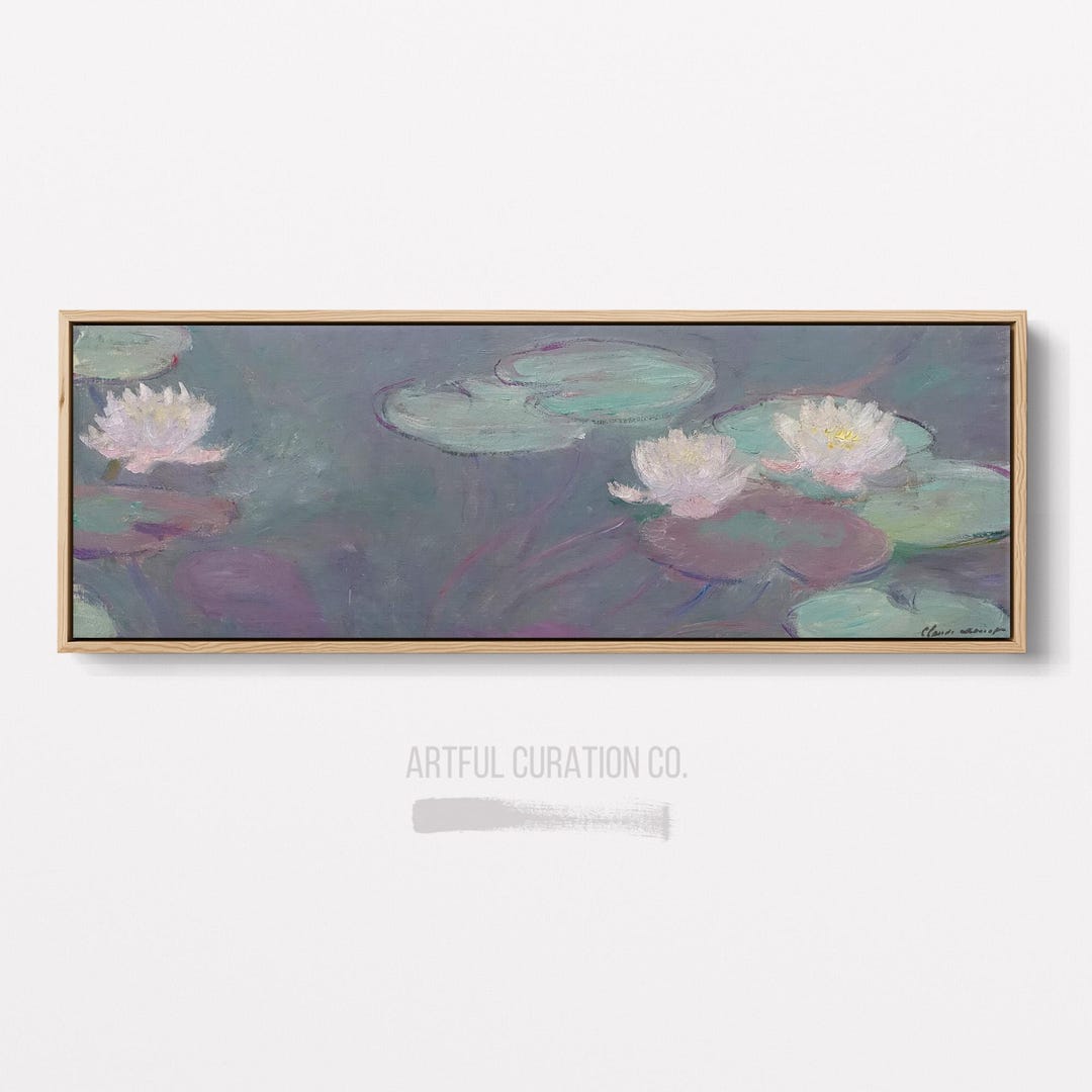 Claude Monet Water Lilies Painting Print on Canvas | Panoramic Wall Art ...