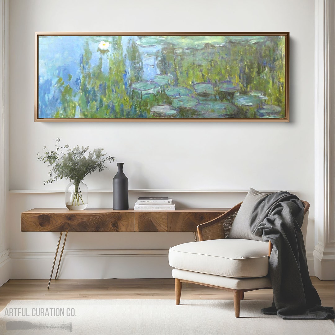 Claude Monet Water Lilies Painting Print on Canvas | Panoramic Wall Art ...