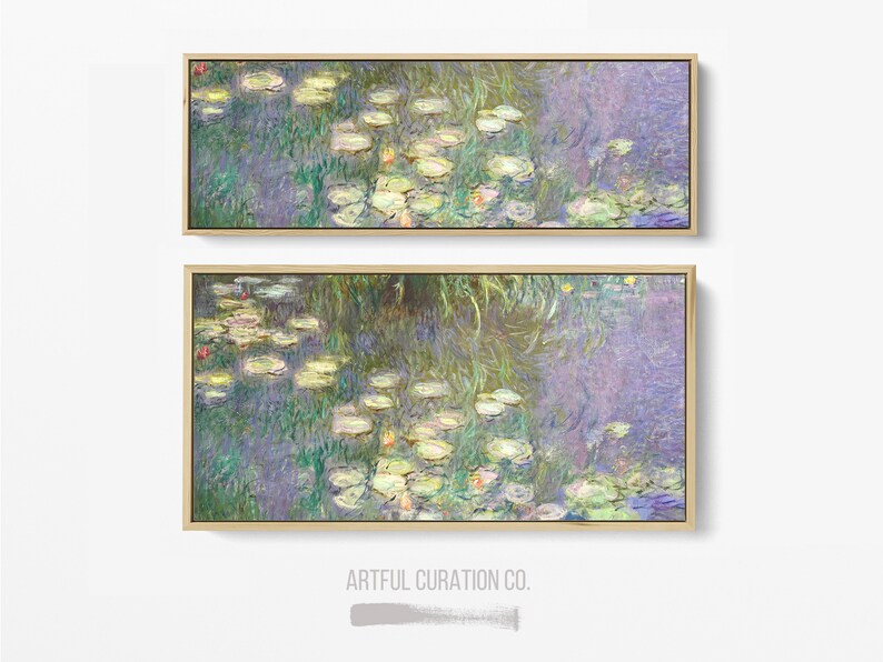 Claude Monet Water Lilies Painting Print on Canvas | Panoramic Wall Art ...
