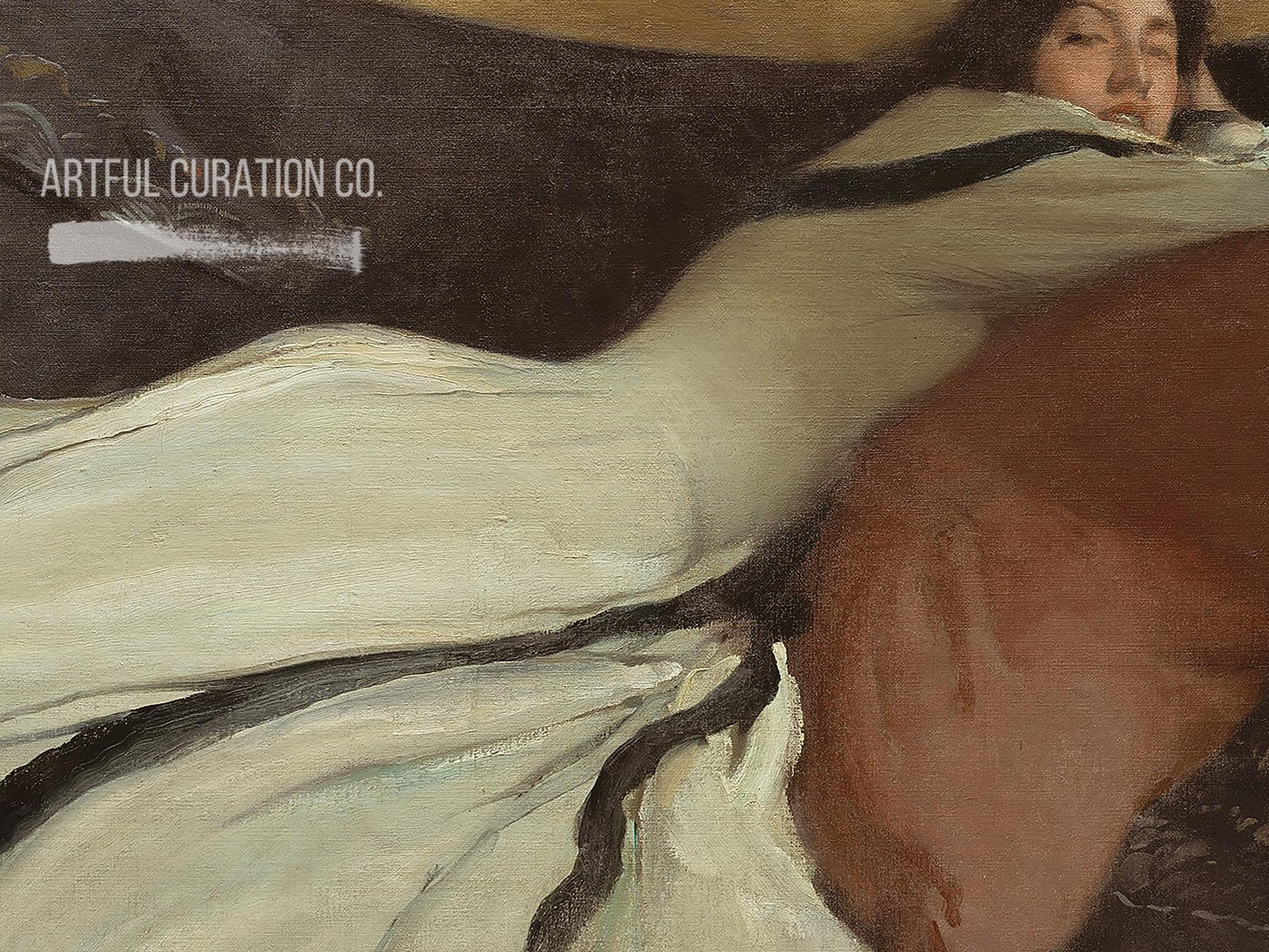 Victorian Lady in Repose Framed Canvas Print Elegant Above Bed Wall Art ...