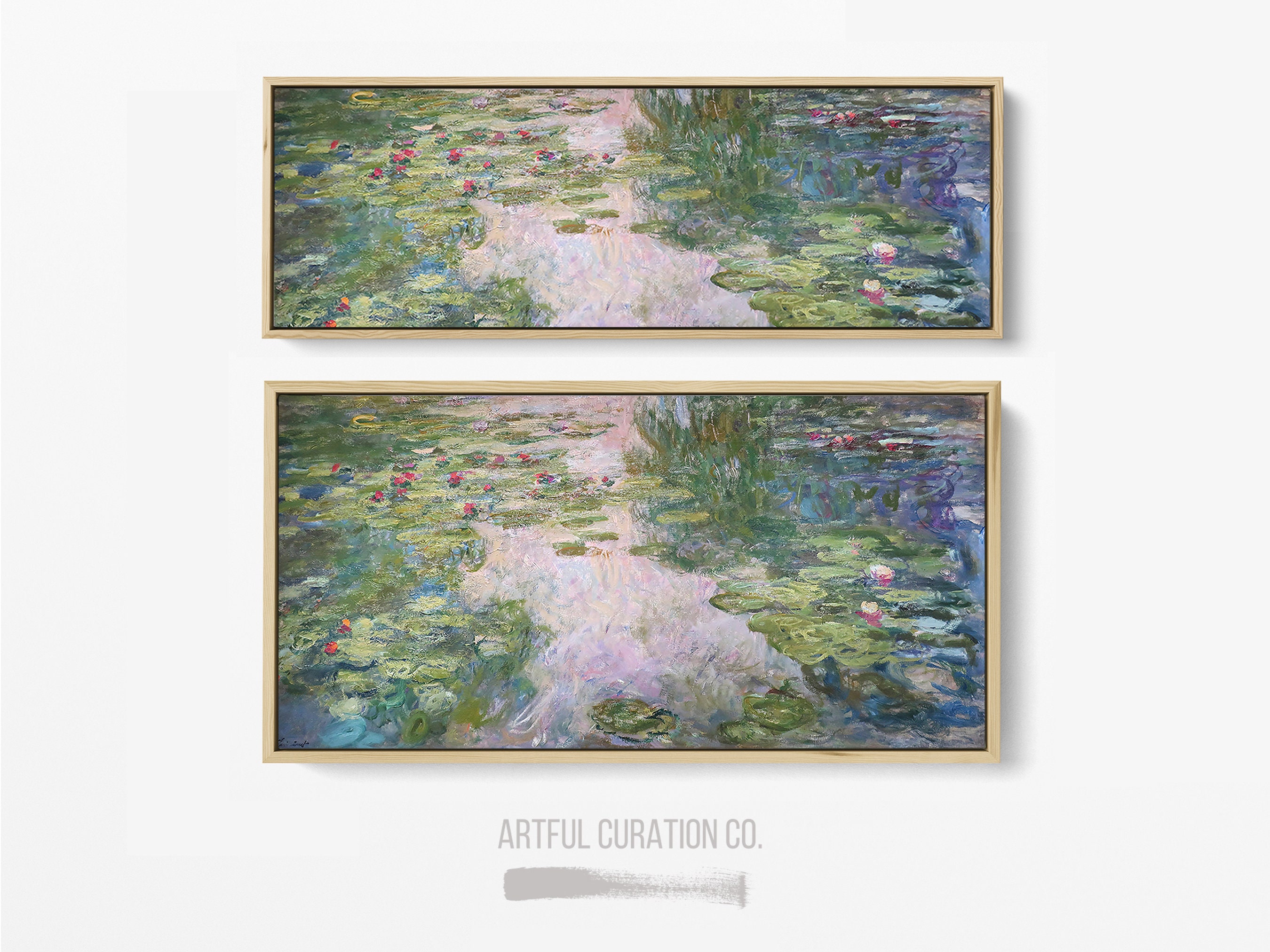 Claude Monet Water Lilies Painting Print on Canvas | Panoramic Wall Art ...