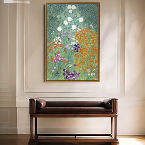 Gustav Klimt Print Garden Painting Wall Art on Canvas Framed Unframed | Famous Artist Prints Large Wall Art Klimt Prints Aesthetic Decor