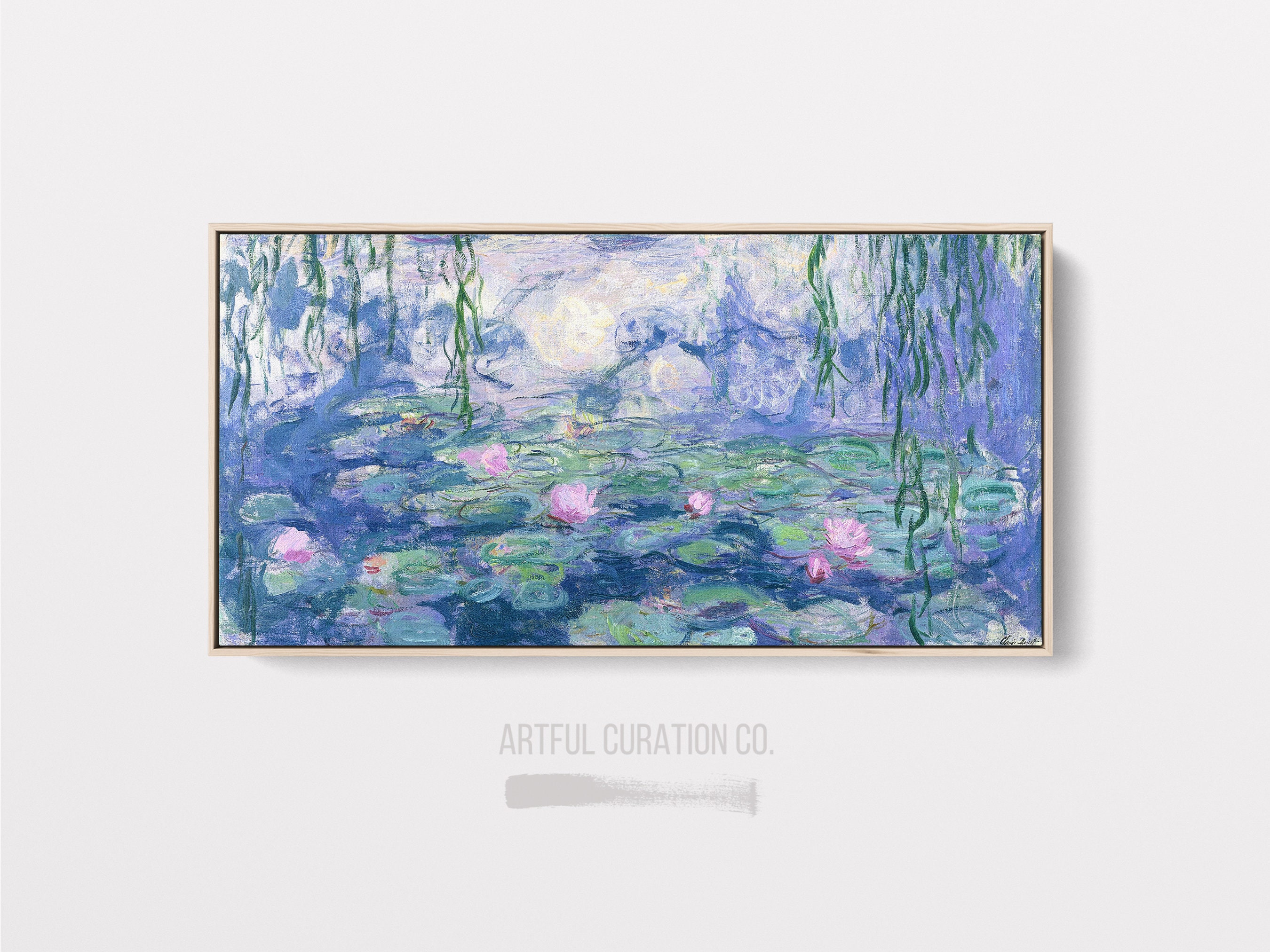 Claude Monet Water Lilies Print on Canvas Panoramic Wall Art Monet ...