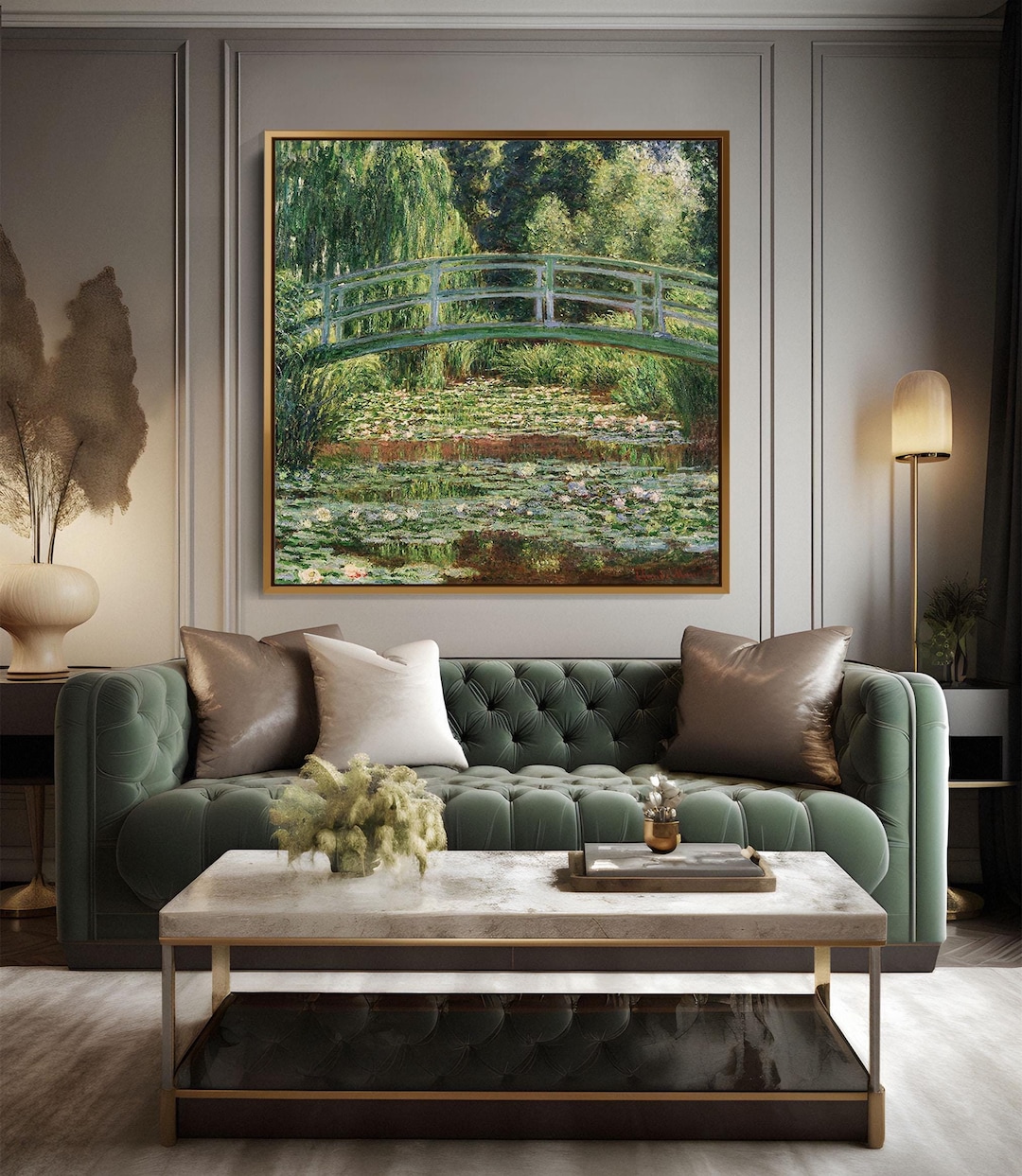 Claude Monet Print Water Lily Pond on Canvas | Large Wall Art Monet ...