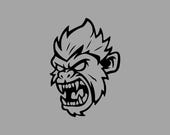 Mascot Logo Design SVG | Gaming monkey Vector, Cricut PNG (Digital Download)