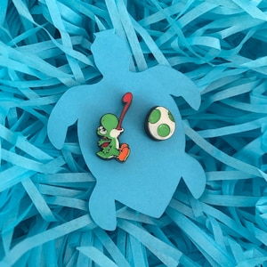 Hand Painted Yoshi earrings/ Yoshi earrings