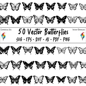 Butterfly Vector Graphics Bundle, Butterflies SVG Bundle for paper and laser cutting, engraving, digital designs and more - commercial use