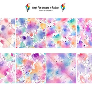 20 Pastel Watercolor Splashes, Seamless Digital Paper Bundle, Seamless ...