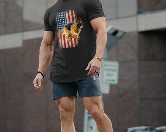 German Shepard USA Flag 2