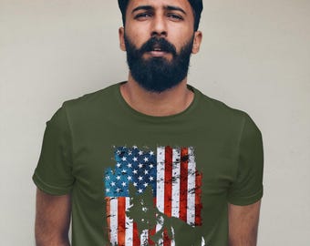 German Shepard USA Flag