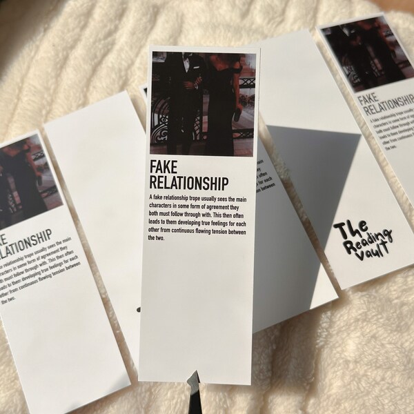 Movie Poster Bookmark For Her Booktok Trope Bookmark Gift For Book Lover Fake Relationship Trope