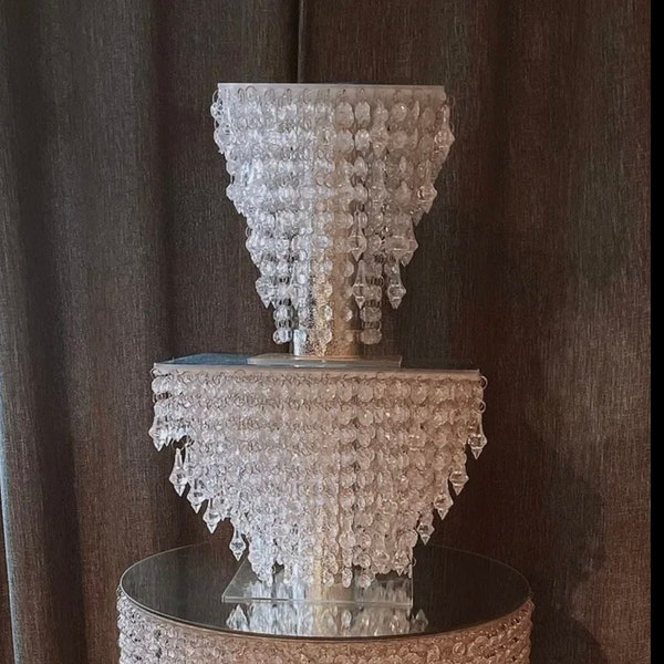 Cake Stand Chandelier cake stand| crystal cake Stand | wedding cake stand with LED Lights