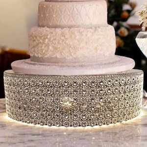 Luxury Rhinestone Cake Stand: Bling Wedding Cake Riser, Silver or Gold
