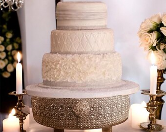 Mirror Top Rhinestone Cake Stand: Bling Wedding Cake Riser