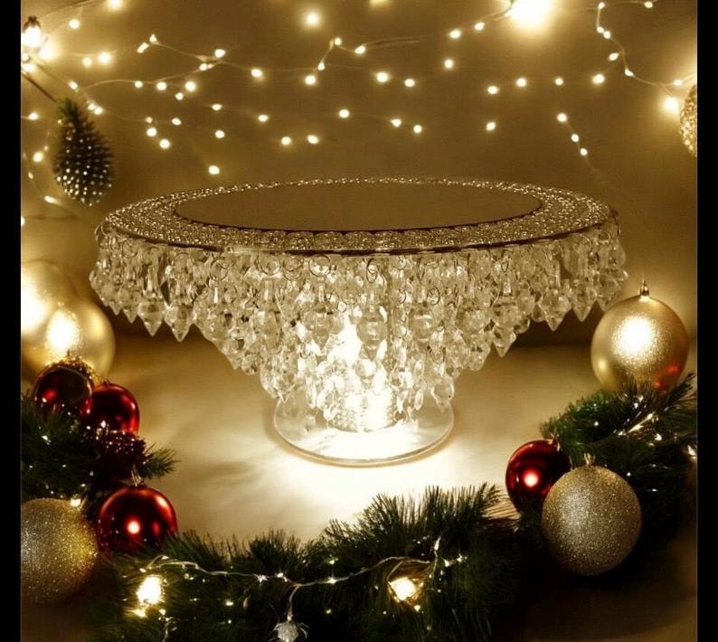 Mirror Top Crystal Cake Stand Wedding Cake Stand Chandelier Cake Stand